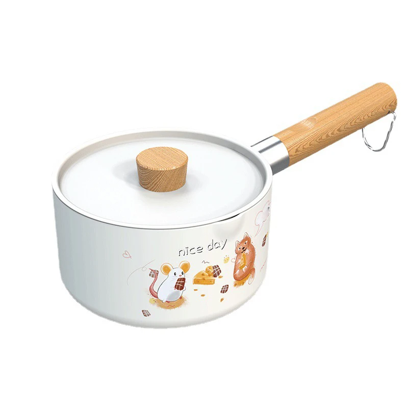Cookware set kitchen use boiling pan marble non stick single handle aluminium Sauce Pan set