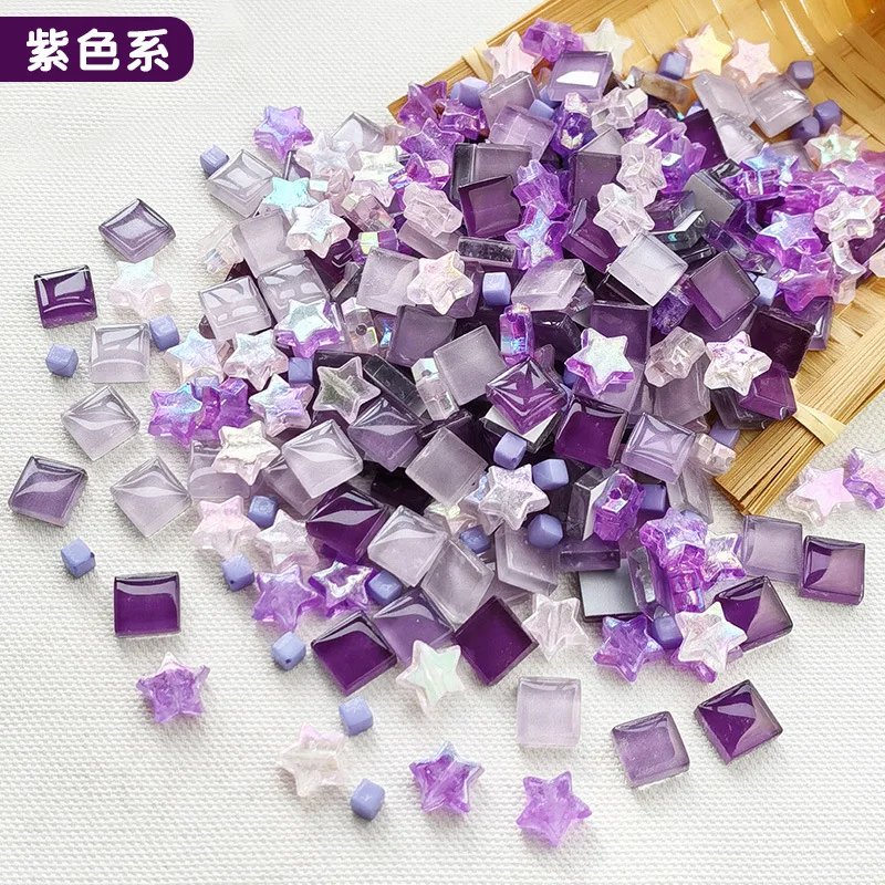 DIY Art Craft Material Brick Puzzle Mixed Color Crystal Glass Mirror Mosaic Tiles