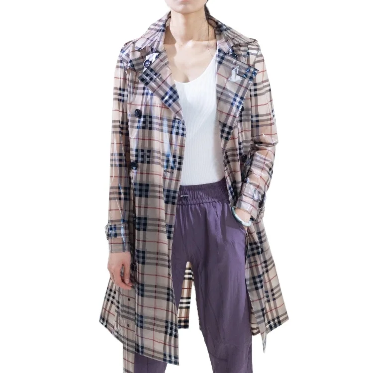 Длинное пальто женские дождевики Женский непромокаемый дождевик из ТПУ-пленки прочный прозрачный