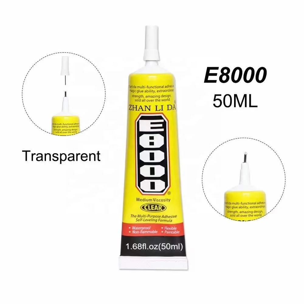 E8000 50ML Factory Wholesale Cell Phone Repair Glue With Precision Applicator Tip Universal Slow Drying Adhesive PVC Acrylic
