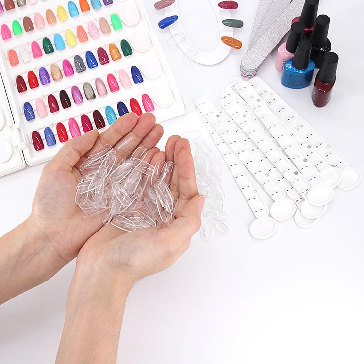 120 Colors Nail Polish Sample Display Book with Free Tips Nail Swatch Charging Book
