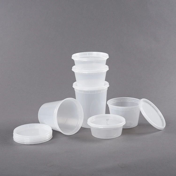 Plastic Disposable Food Storage 8oz 12oz 24oz Soup Containers Leakproof Sealed 16 oz deli food container 32oz with lids