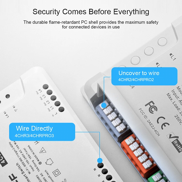 Sonoff 4CH R3 Pro Wifi Switch Module 4 Gang Wifi DIY Smart Switch APP Voice Control Smart Home Works with Google Home Alexa