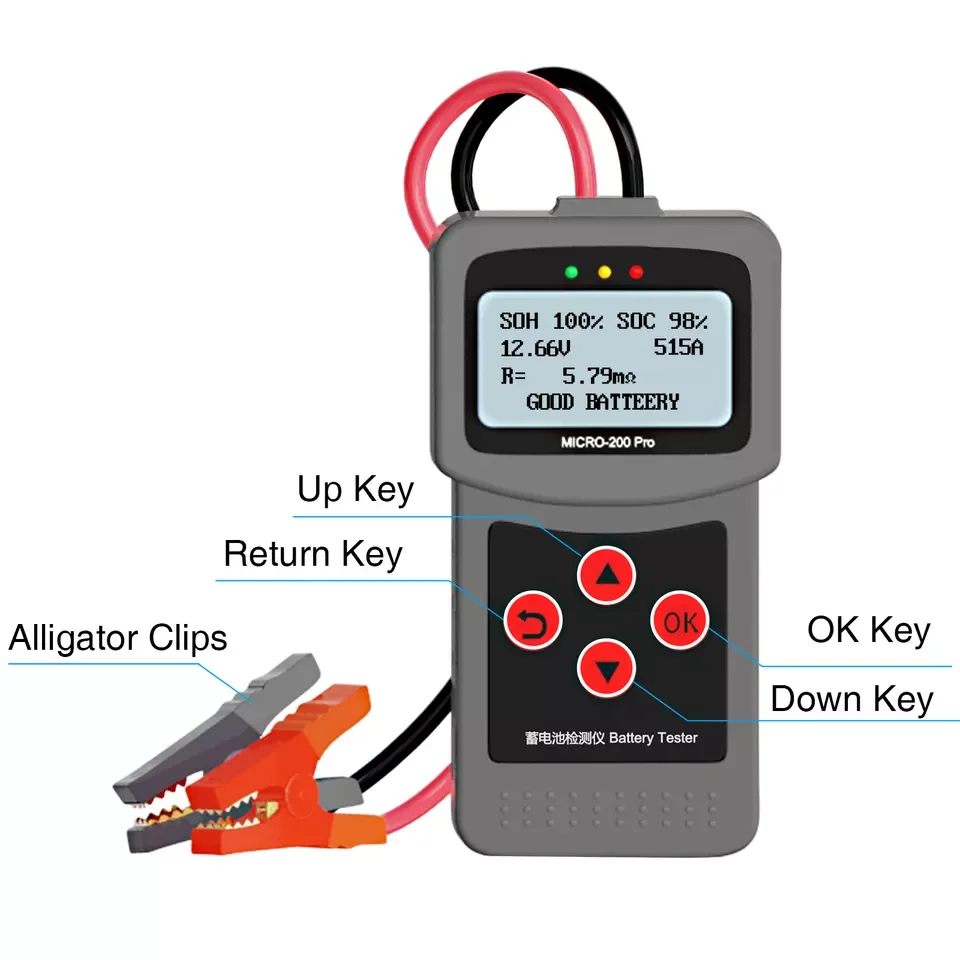 New Upgrade 3-220ah Micro - 200 Pro Diagnostic with Led for 12v 24v Battery Test