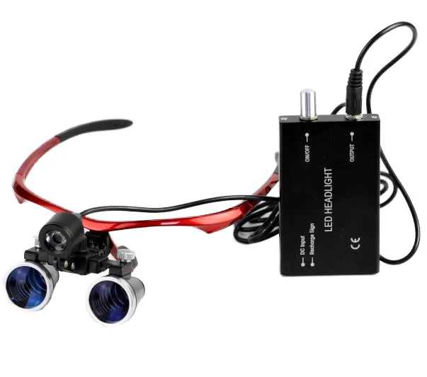 Беспроводная заряжаемая Налобная лупа, стоматологическая лупа с налобным фонарем, подарок, увеличительное стекло с деревянной коробкой