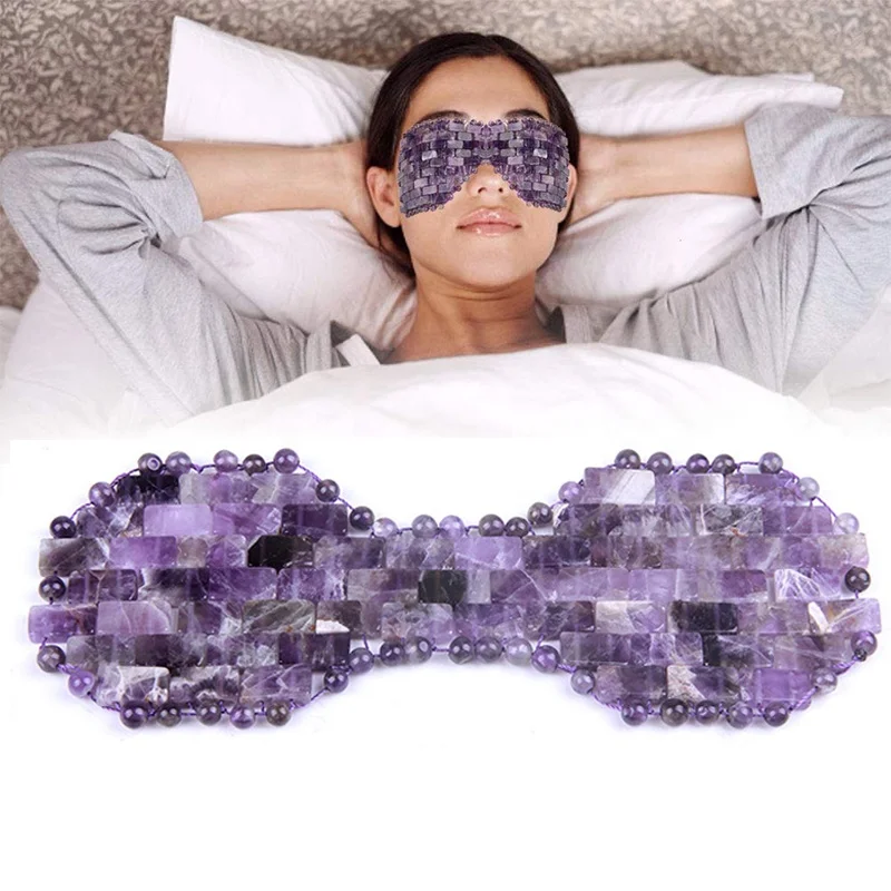 Rose Quartz Jade Eye Mask Amethyst Eye Massager Natural Stone Face Massager Aventurine Sleep Mask Mini Jade Mask Set