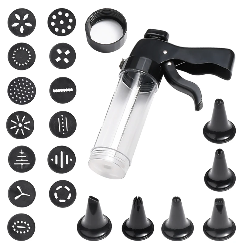 20 PCS Professional Cookie Press Cake Decorating Cream  Plastic Nozzles Dessert Tools Squeeze Cream Cake Cookie Icing Decoration