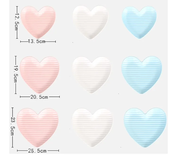 Colorful peach heart shape ceramic plate for wedding dessert