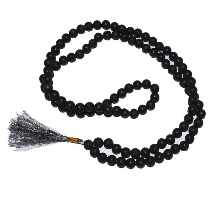 trendy style new gemstone energy necklace red jasper rudraksha charkra mala wooden beads mala