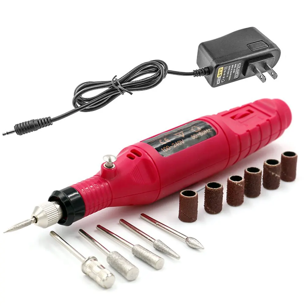 1 Set 2000rpm Profesional Nail Drill Machine Manicure Pedicure Electric Nail File Drill Ceramic Bits Nail Art Tools For Salon