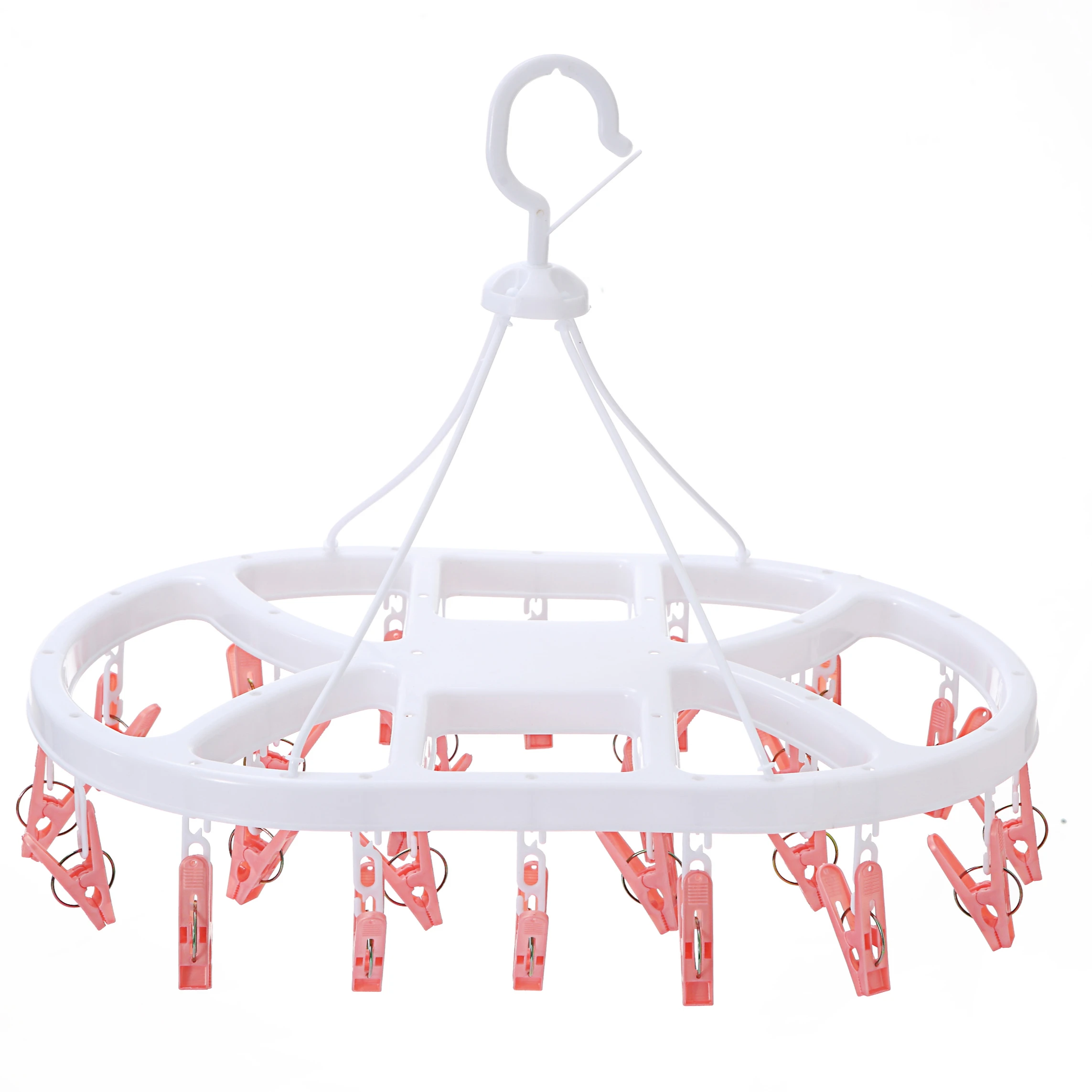 clip and drip hanger with 26 pegs laundry clips oval shape