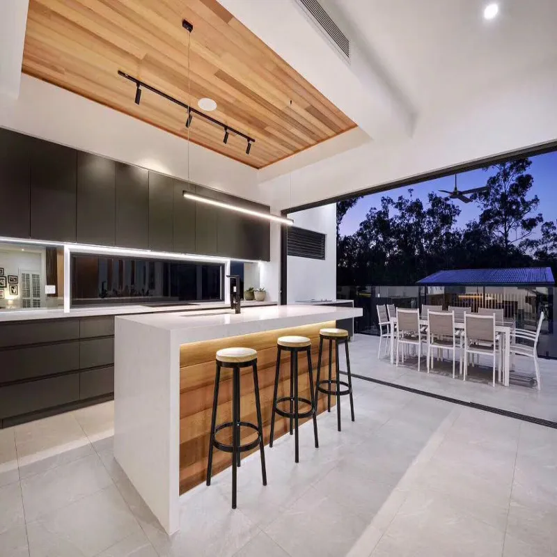 2 PAC Matt Lacquer Australia Project Wooden Kitchen Cabinets