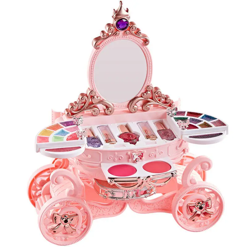 Pretend dressing table music and light plastic beauty play set toy for kids