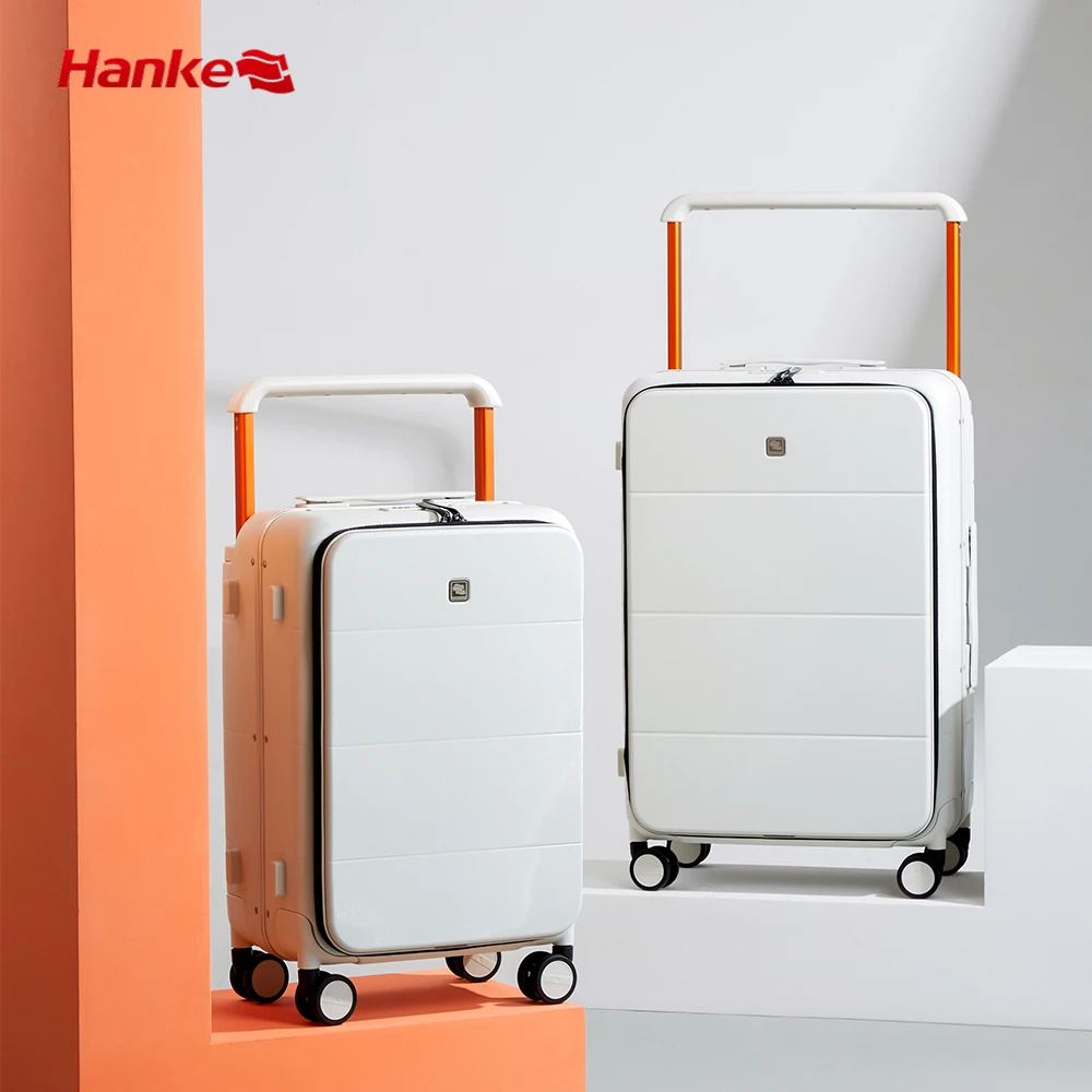 Hanke PC Hardside Carry On Luggage, 20 24 inch Front Opening Suitcase with Spinner Silent Wheels Suitcase