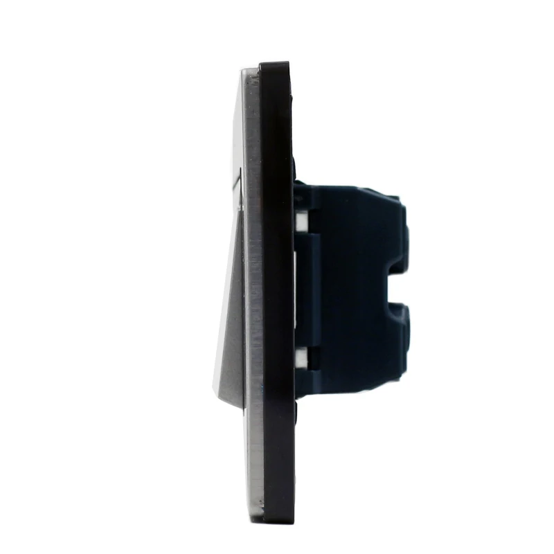 South American Standard Modular Switches And Sockets Stainless Steel Panel Electric 1 Gang Big Button Gray Wall Switch