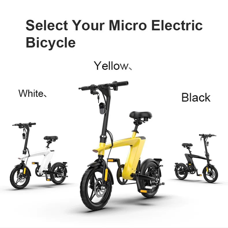 High Quality Low Price HX Original Private Model Chinese H1 Foldable 14Inch 250W Long Range Two Wheels Electric Bike