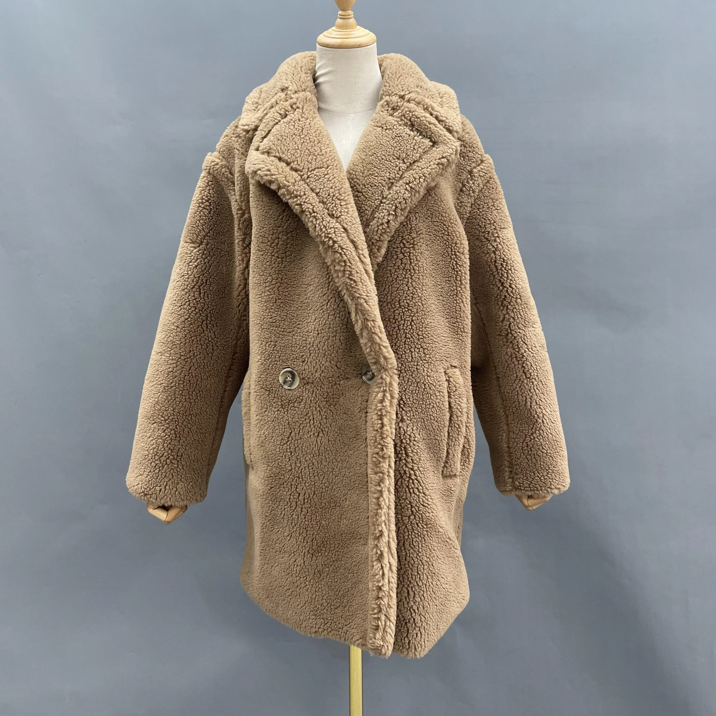 Autumn Winter Teddy Bear Soft Fur Overcoat Female Shearling Teddy Coat