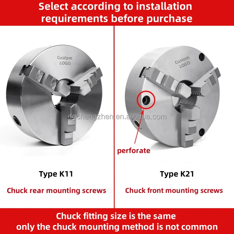 K11-80 3-Jaw Self-Centering Lathe Chuck Manual & Hydraulic Power Steel Collet Chuck for Lathe Machine