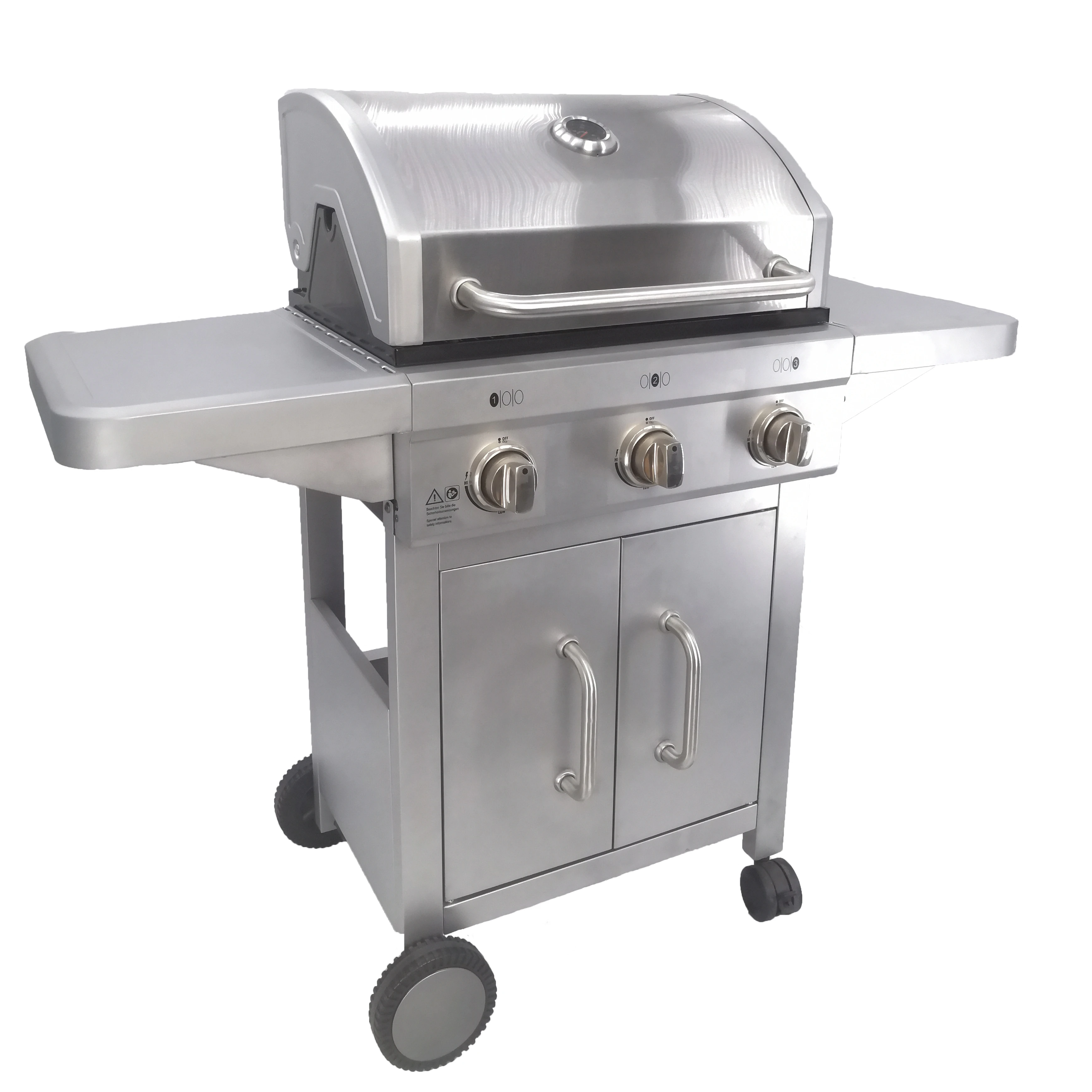 Grills Larger 4-Burner Propane Gas Grill Stainless Steel Heavy-Duty Cabinet Style with Side Burner Gas Griddle