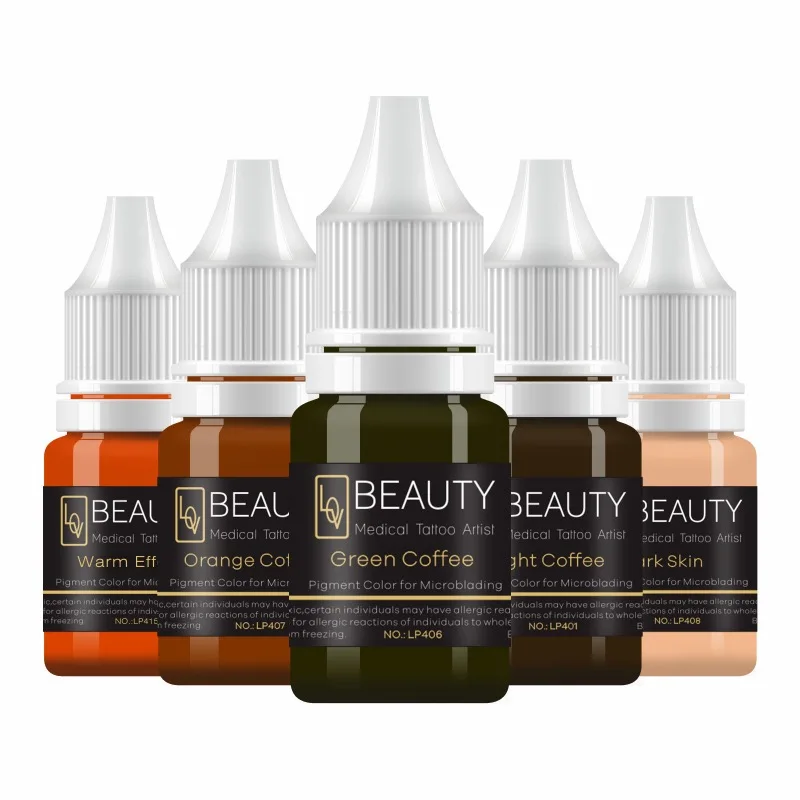 OEM Organic Medical Micropigmentation Tattoo Ink Color Semi Permanent Makeup PMU Pigment for Microblading Eyebrows Lips