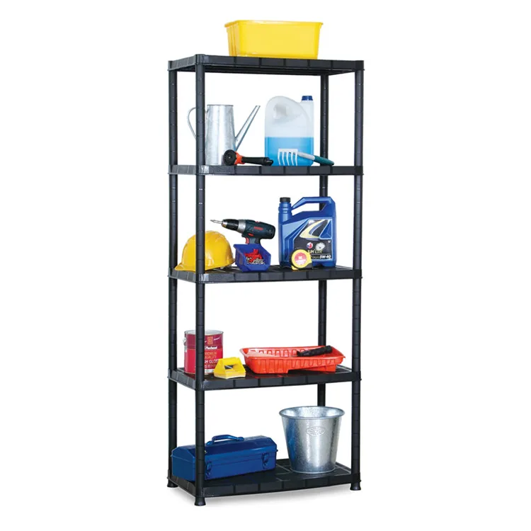 Multi-layer Boltless Medium Duty 4/5 Tier Plastic Storage Stacking Racks And Shelves For Warehouse Garage