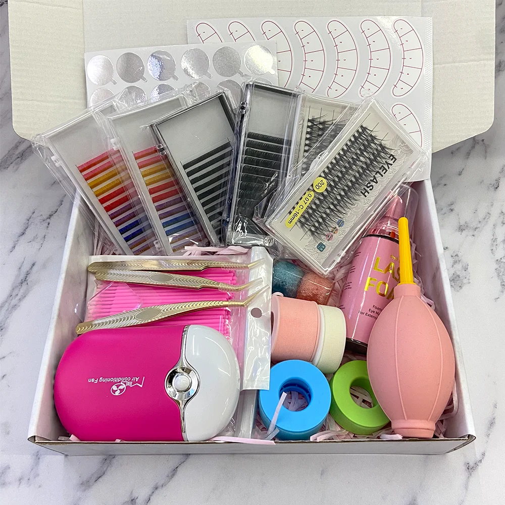 eyelash extension training kit eye lash kit lashkit custom Starter set for eyelash beauty makeup tool salon bag lash kits