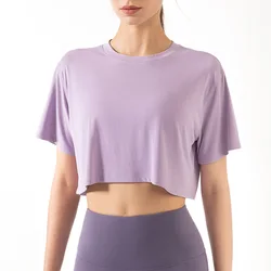 2021 New Arrival Blank Short Sleeve 100% Cotton Soft Loose Crop Top Tee Shirt Women