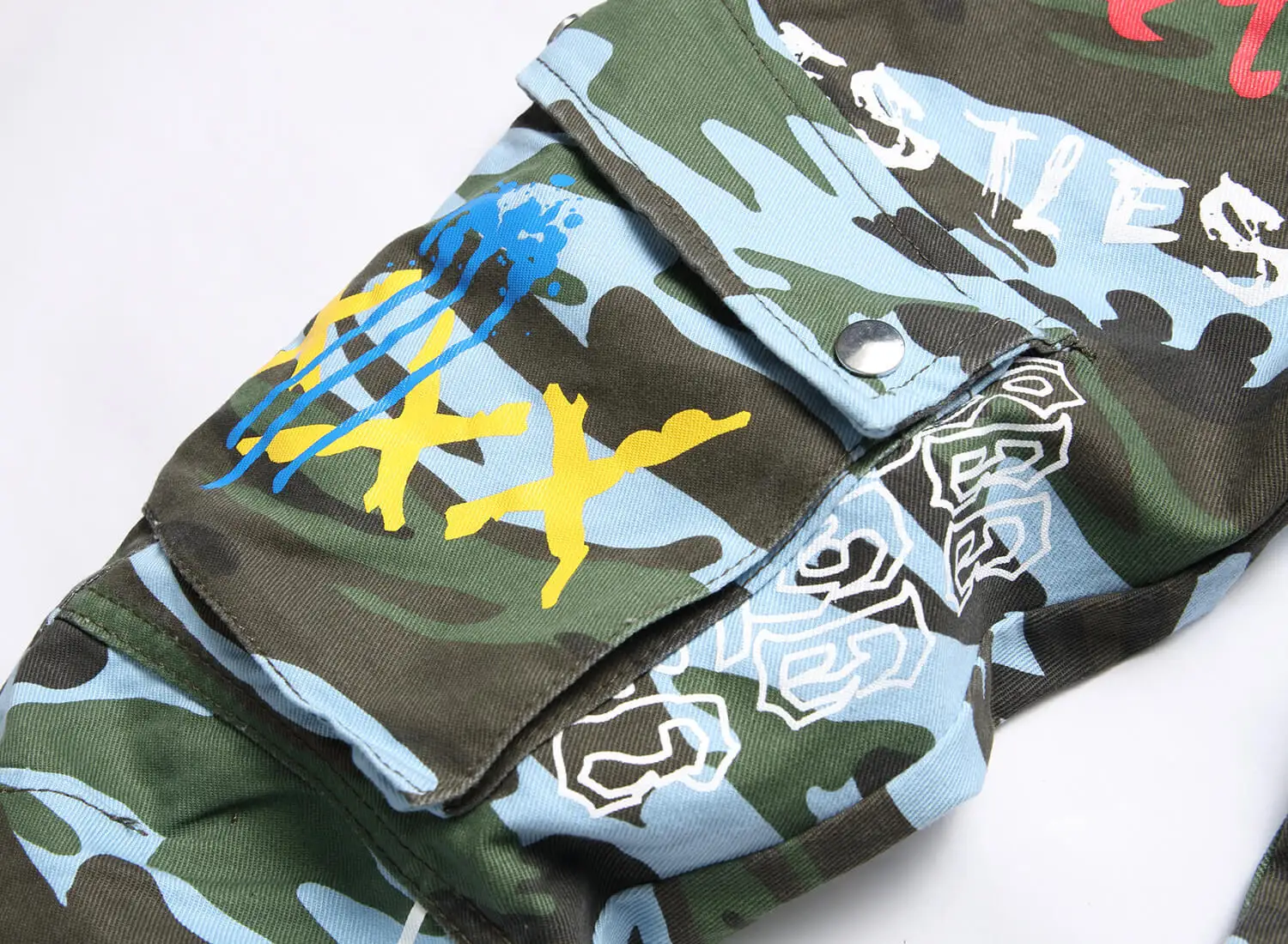 Streetwear OEM Tapered Mens Camouflage Custom Denim Jeans For Pants Jeans