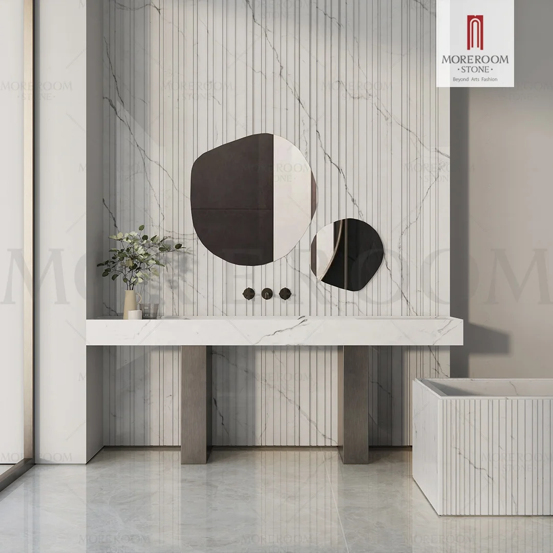 1200*2400*6 Large Format Polished Sintered Stone Marble Look Slabs Tile