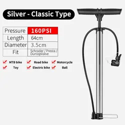 Portable 160PSI High Pressure Cycling Bike Floor Pump Air Inflator Schrader Presta Valve Road MTB Bicycle Tire Pump