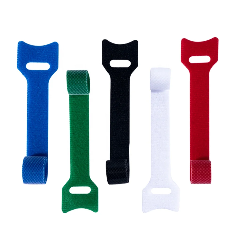 Stock Wholesale Back to Back Hook and Loop Strap Fastener Colorful Reusable Cable Ties