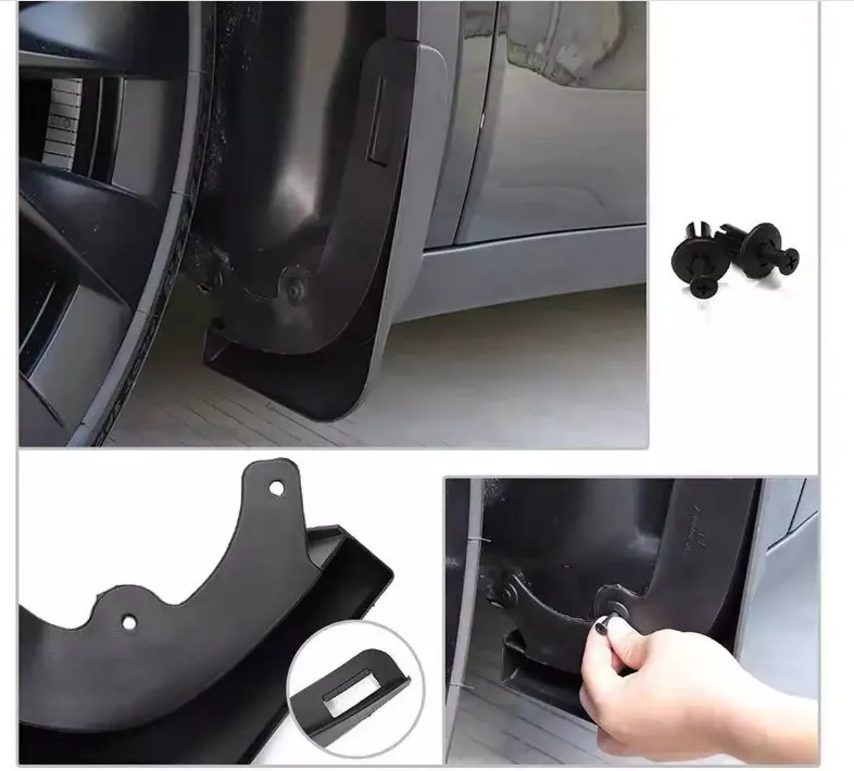 Factory Supply 4Pcs TPE Wheel Invisible Mud Flaps for Tesla Model 3/y Mudflaps Mudguard Splash Fender Guards Fit Car Accessories