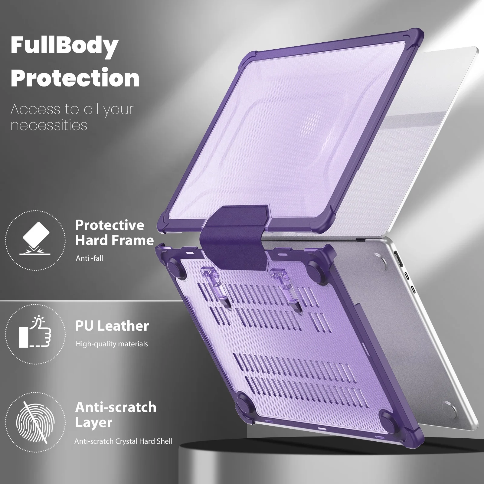 Stand Cover Laptop Case 2022 M2 For Macbook Pro 13 Case 2021 M1 Pro 13 14 16  Shockproof With Stand For Macbook Air 13