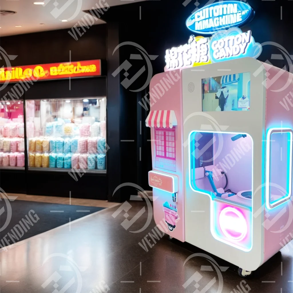 High Capacity cotton candy Vending Machine With Led Touch Screen Technology