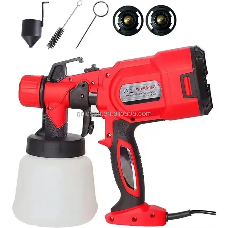 110v 220v 650w 700w 800ml Portable Lithium Battery Cordless Electric Power Ailess Paint Sprayer Paint Spray Gun with 2 Nozzle