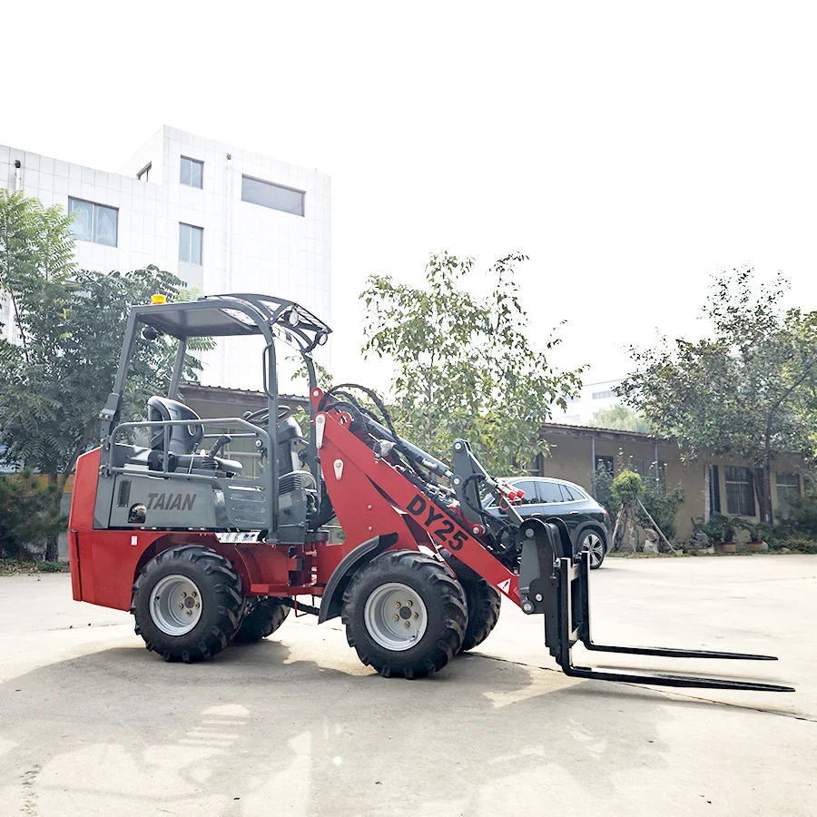 800kg Mini Wheel Loader DY25 Side-Tilting Cabin Garden Small Loader With Quick Hitch