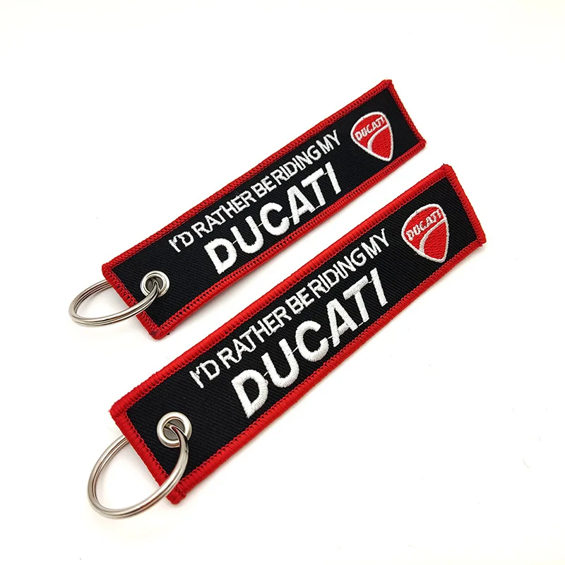 Wholesale Custom Logo Fabric Keychain Personalized Custom Fabric Embroidery Keychain Tag Embroidered Key ring