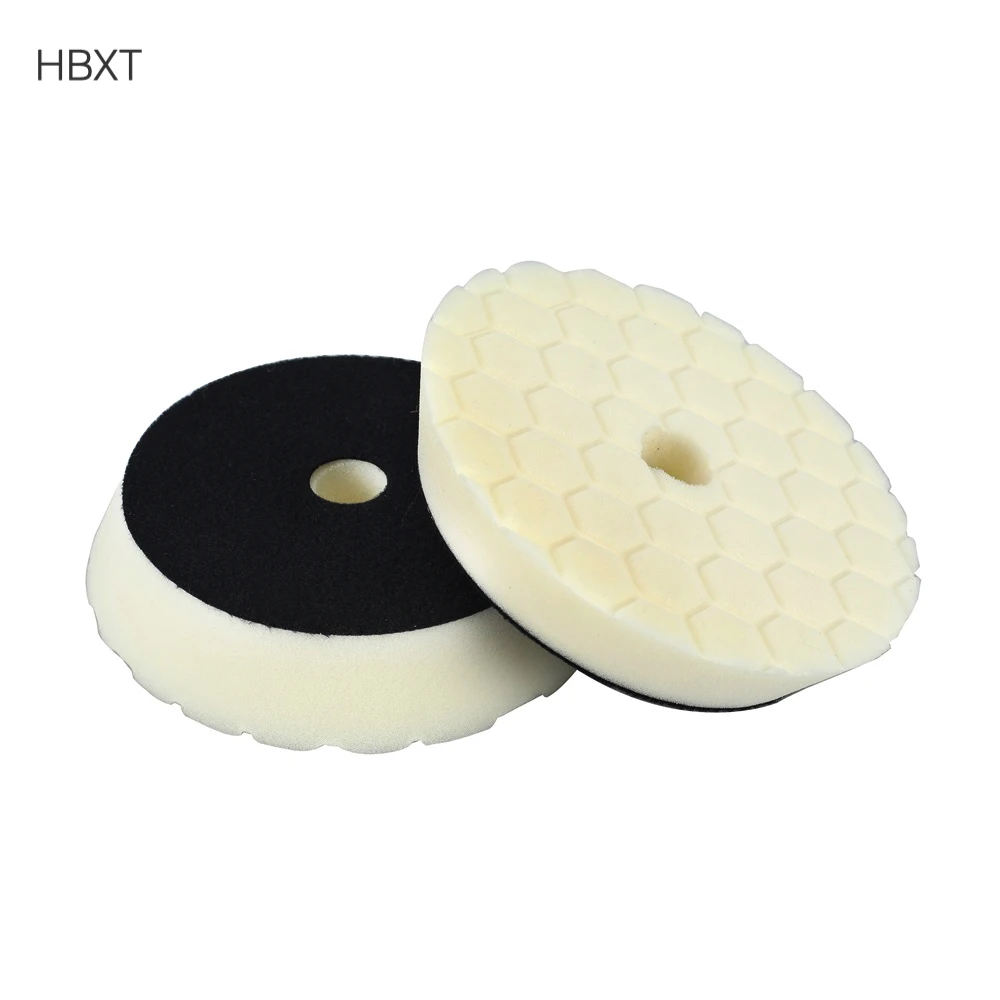 New design Hexagon White Sponge buffing pad auto abrasive foam polishing pad for buffing and waxing car