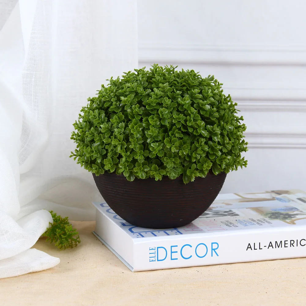 custom Succulent cactus desktop decoration lavender bonsai artificial plant potted with Cement basin