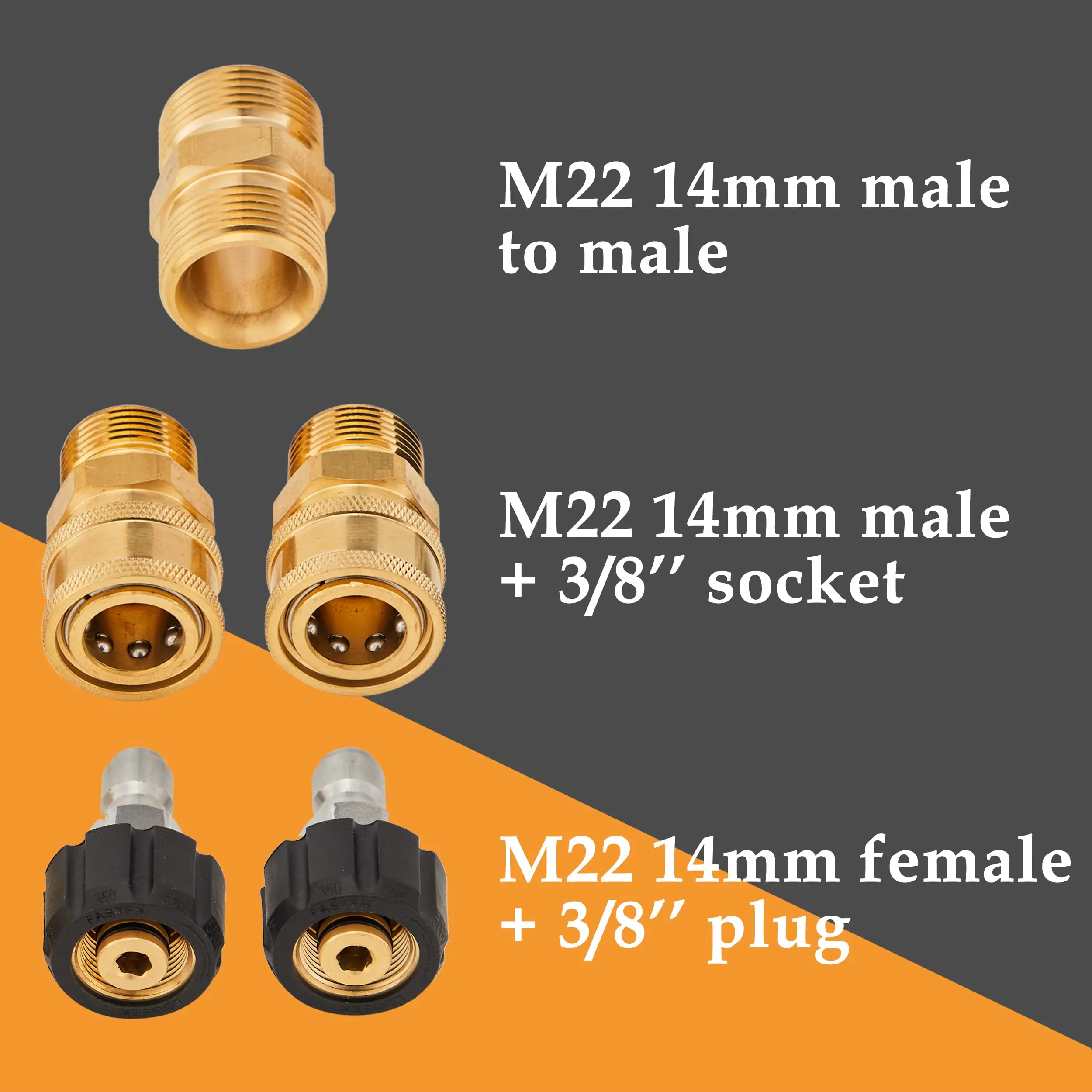 Pressure Washer Hose Replacement Power Wash Hose with Quick Connect Kits High Pressure Hose with M22 14mm Fittings