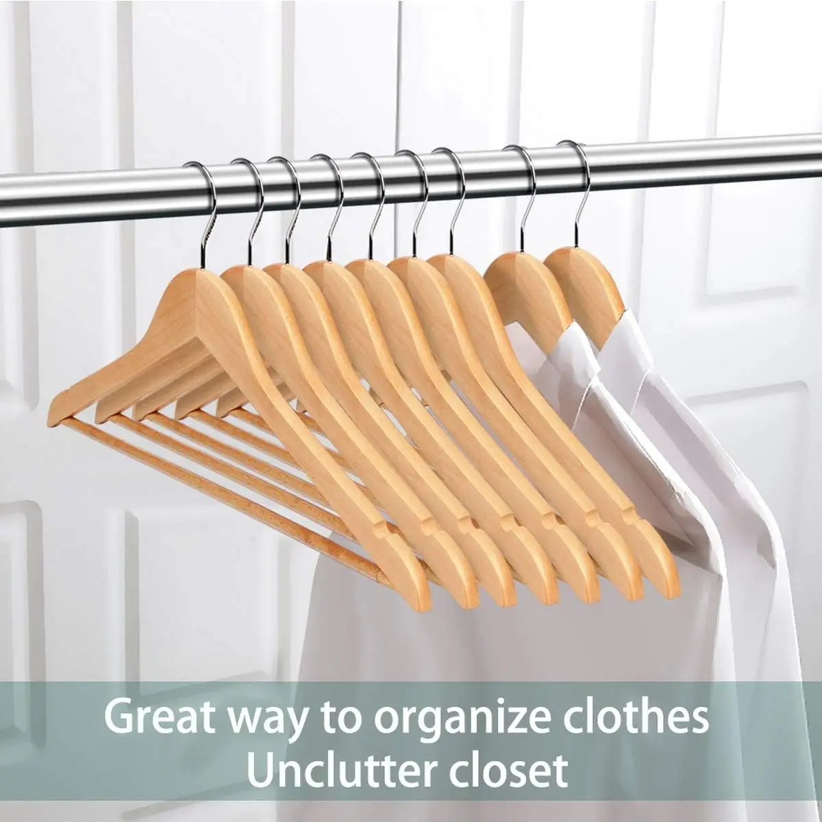 Heavy Duty Non Slip Wood Hangers for Coats Jackets Suits Pants  Clothes Hangers for Closet Bar and Notches