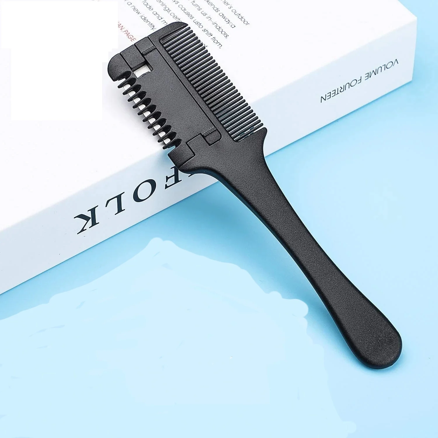 New Design Barber Cutting Hair Handle Comb Salon Professional Integrated With Double Edge Razor Blade Detachable Styling Comb