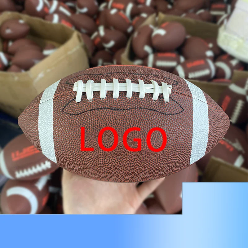 Custom Logo Brown Rubgy Ball Custom Size Inflatable American Football Custom Logo Squeeze Football With Logo