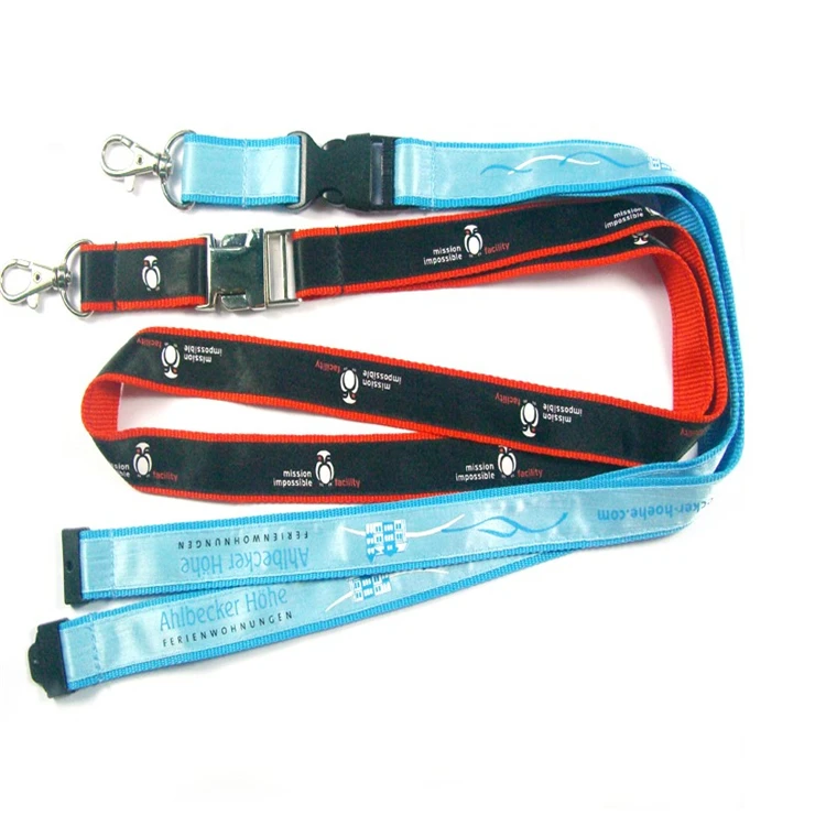 Personalized High Quality Satin Id Card Holder Lanyard With Metal Hook