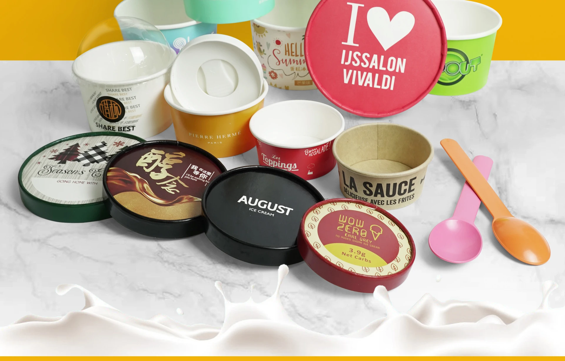 Paper container food grade icecream cups packaging ice cream paper cup