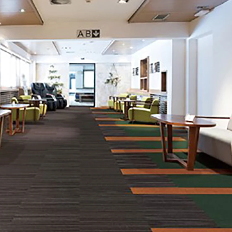 
Japan high quality low price fiber interior home carpet tiles plain floor 