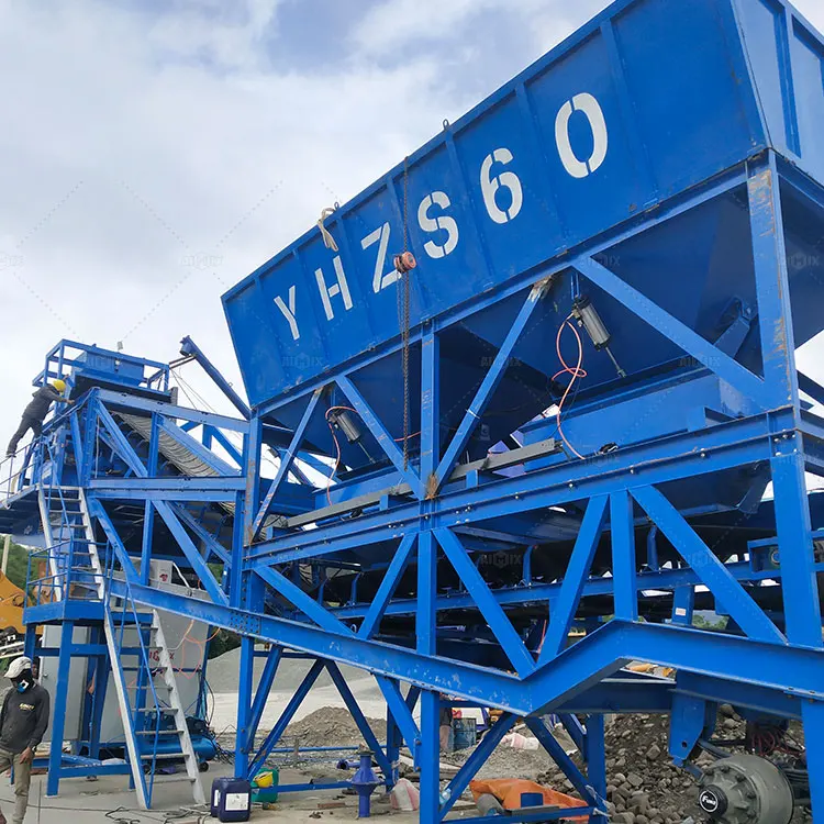 Небольшой портативный 60 м3/ч мобильные бетонные заводы JS1000 заводская цена