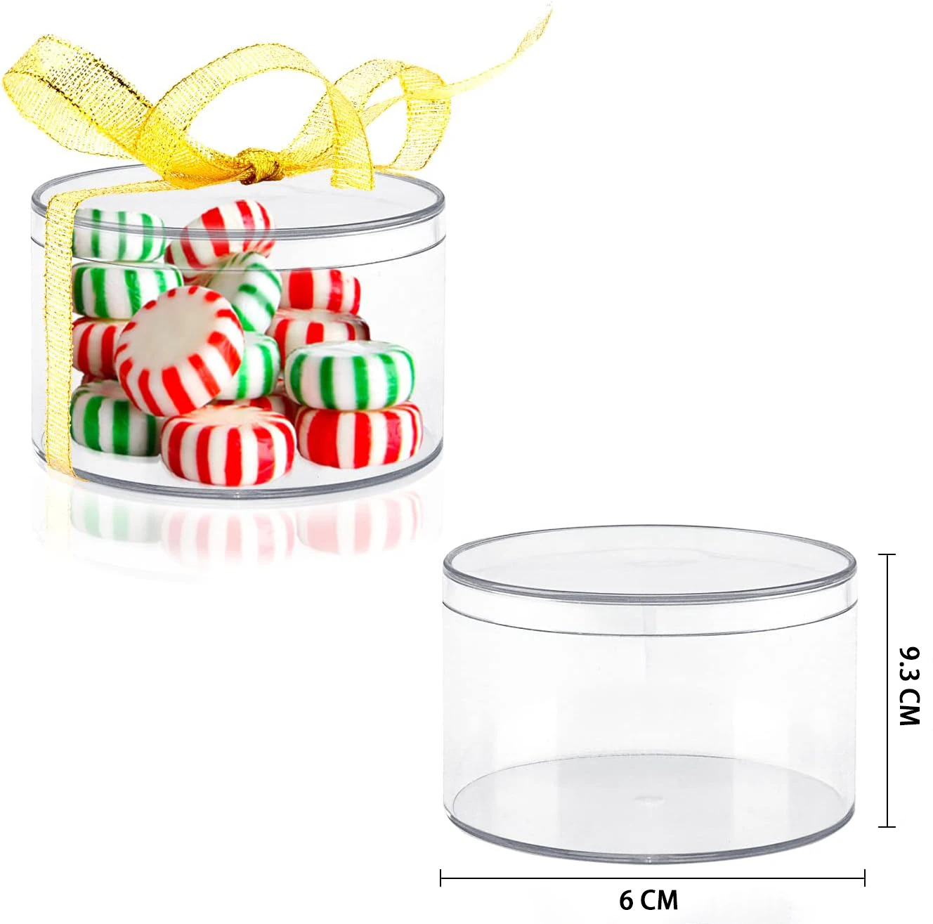 192Pcs Dessert Acrylic Box Clear Round Box with Lid Round Box Easter Container Easter Basket Stuffers for Cookie Candy Packaging