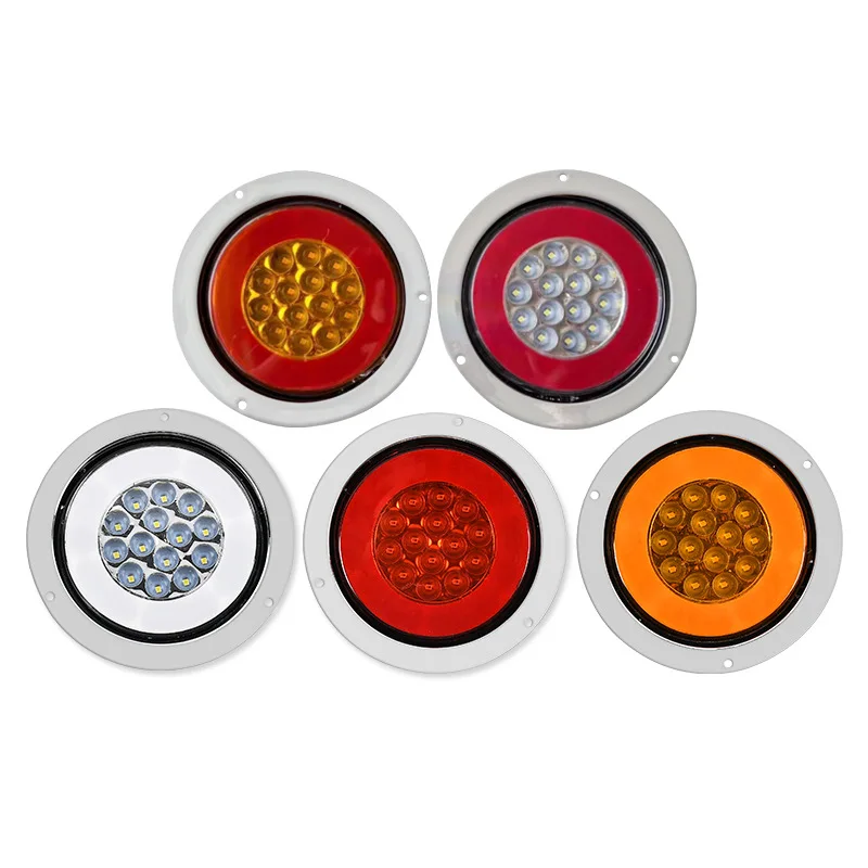 Truck Spare Parts 24v Multifunctional  universal dump Rear Lamp Led Truck Turn Tail Light Car Yellow Red real light