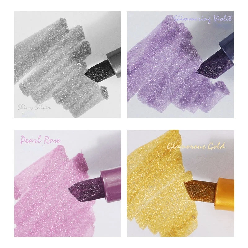 New Arrivals Cute 8-color Highlighter Pen Glitter Pens Mini Marker Student Stationery School Supplies